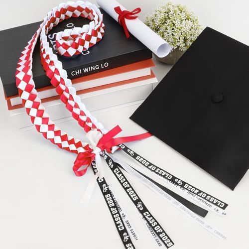 2025 Graduation Lei Accessories Red White