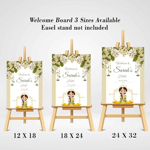 Indian Mehndi Ceremony Welcome Sign Board Personalized 36x45 Plastic