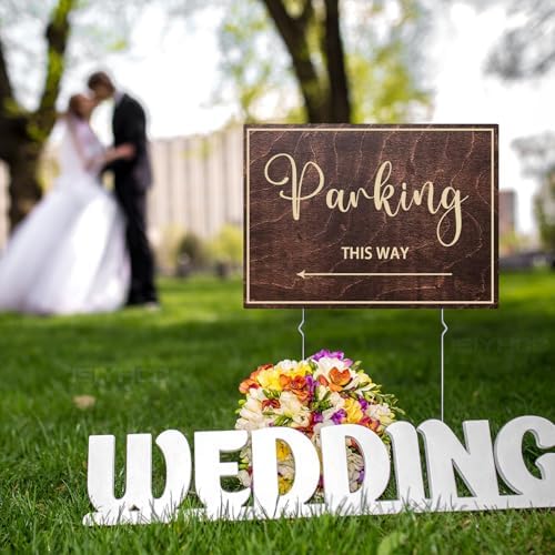 9-Piece Wedding This Way Sign Kit with Stakes