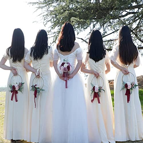 Red Wedding Floral Hoop Wreath for Bridesmaids