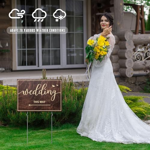 9-Piece Wedding This Way Sign Kit with Stakes
