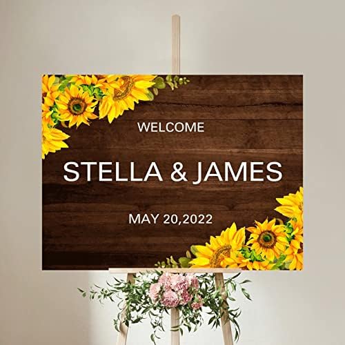 Alioyoit Wedding Welcome Sign with Sunflowers 1
