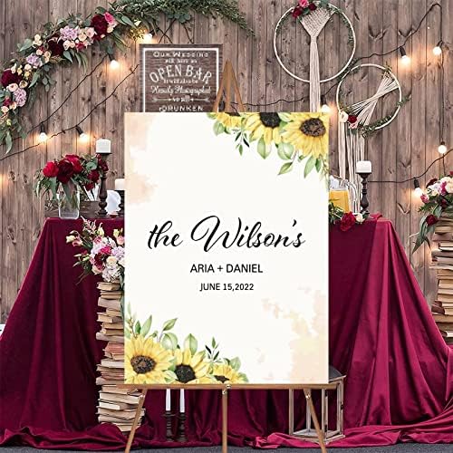 Alioyoit Watercolor Floral Wedding Welcome Sign