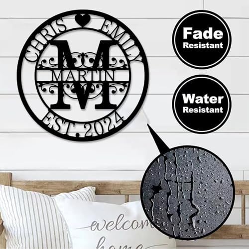 Custom Metal Monogram Sign for Wedding and Family