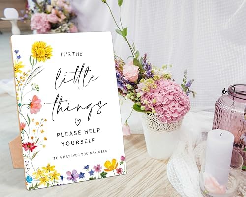 Wedding Bathroom Basket Sign with Stand