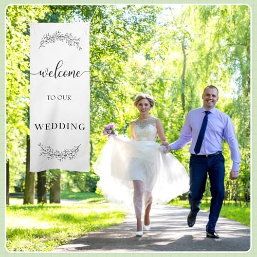 Yousoontic Rustic Wedding Welcome Sign Banner