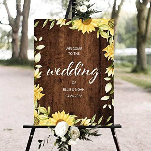 Alioyoit Rustic Wood Wedding Welcome Sign