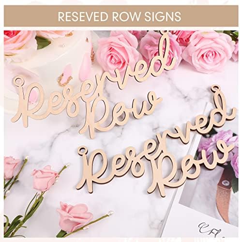 Yulejo 6 Piece Wooden Reserved Row Signs for Wedding Chairs