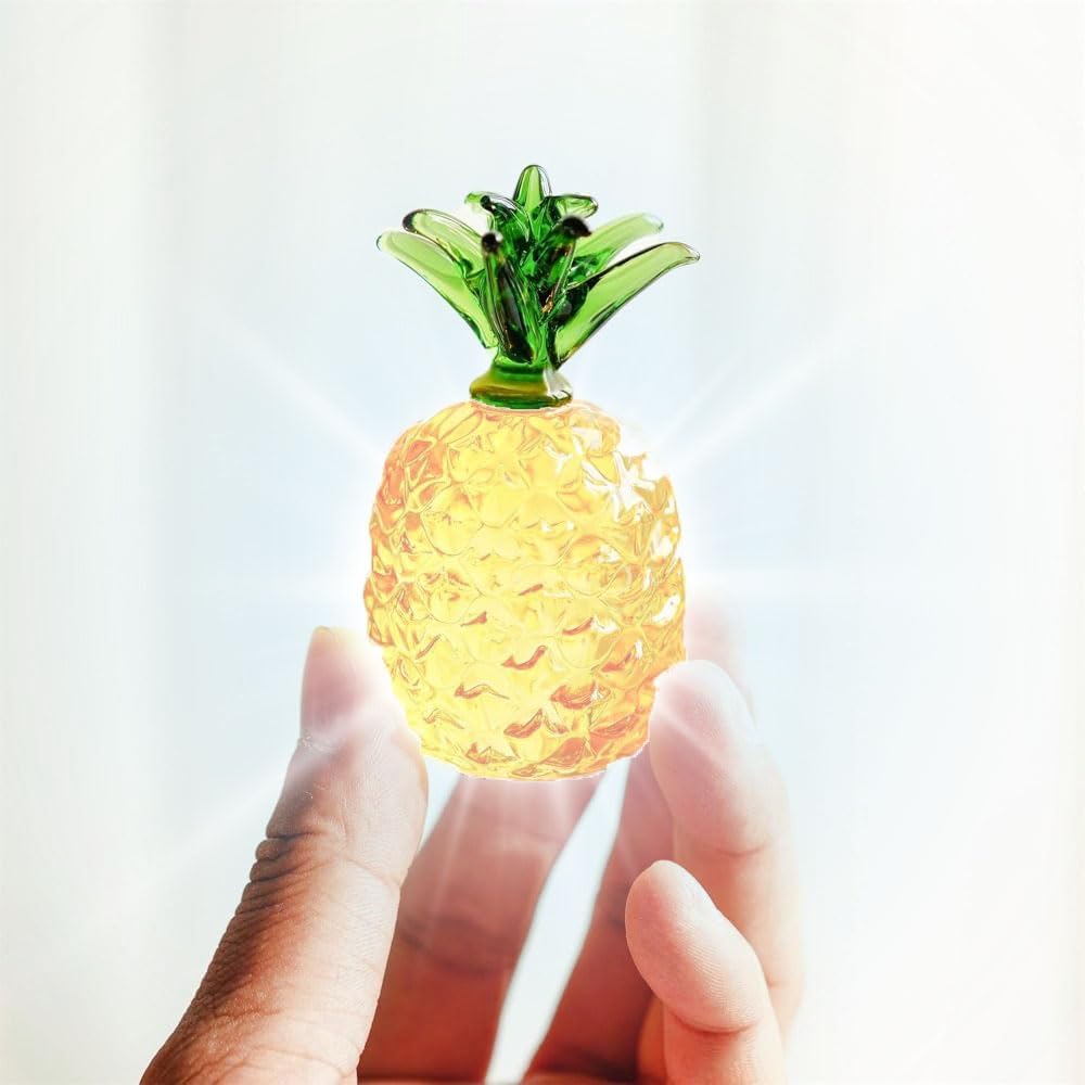2PCS Crystal Pineapple Decor Figurine Ornament
