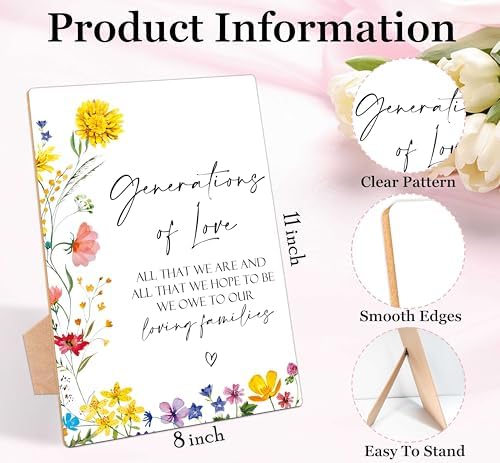 Generations Of Love Sign - Wedding Decor with Stand