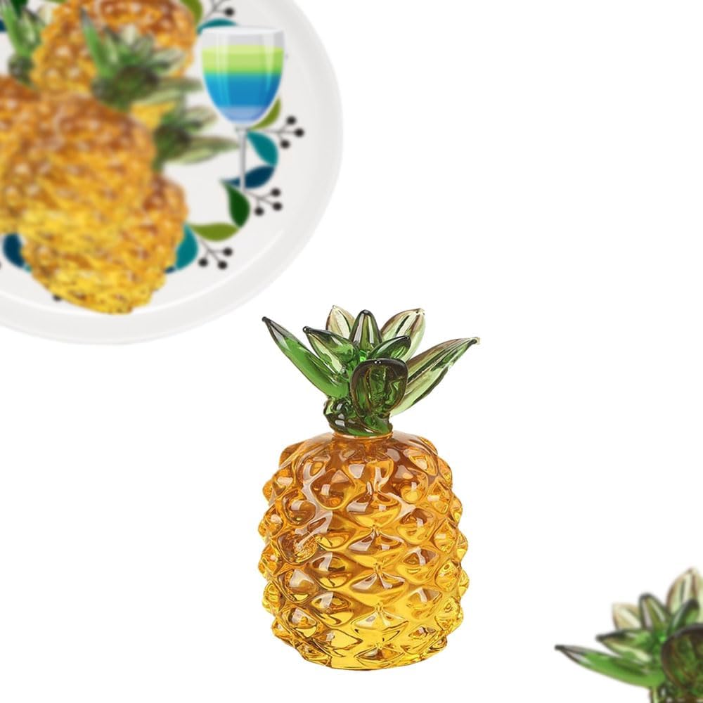 2PCS Crystal Pineapple Decor Figurine Ornament