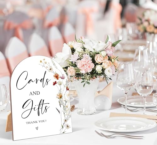 Wildflower Wedding Sign with Stand for Reception Decor