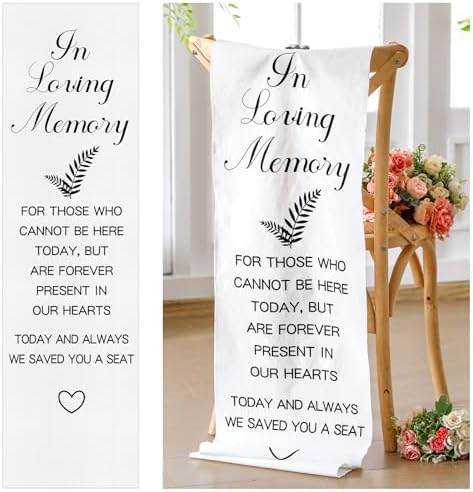Yousoontic Memorial Wedding Chair Sign 14x49 Inch