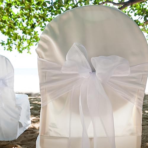 Tosnail 30 Pack White Organza Chair Sashes
