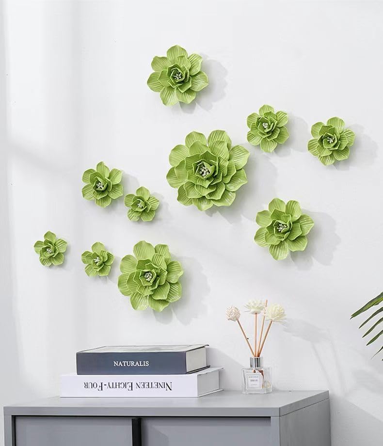 3D Ceramic Flower Wall Art Sculpture by Bi-Sonic Lee