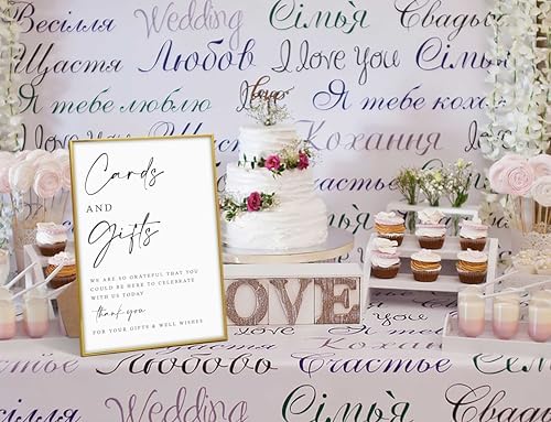 Gold Frame Wood Wedding Sign with Stand 1