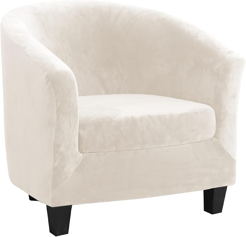 MIFXIN 2-Piece Velvet Tub Chair Slipcover Set