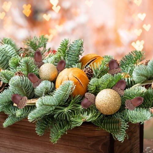 Milageto 20 Pcs Natural Dried Acorns Christmas Decor