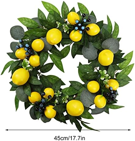 157 Inch Artificial Lemon Wreath Front Door Decor