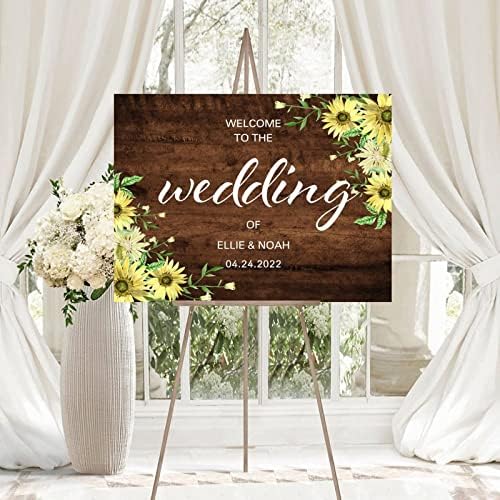 Customizable Wedding Welcome Sign Brown Wood