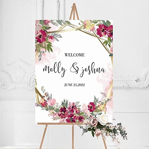 Alioyoit Wooden Wedding Welcome Sign 12x16 Inch