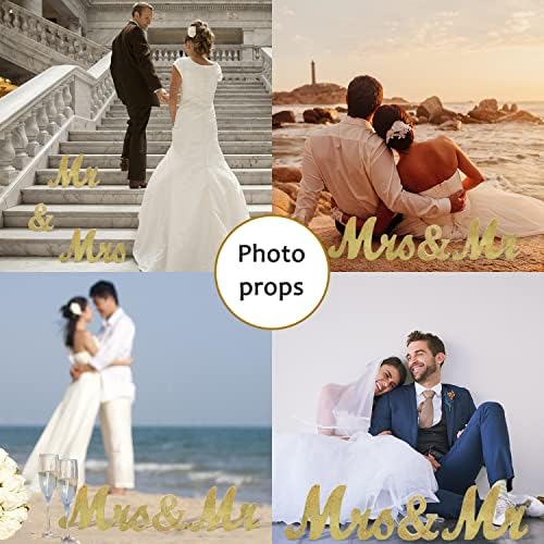 Golden Mr Mrs Wooden Letters Wedding Decoration