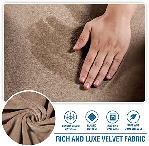 HVERSAILTEX Velvet Chaise Lounge Cover Camel