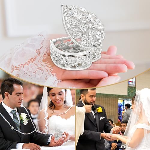 Catholic Wedding Arras Coins Set with Rhinestone Box