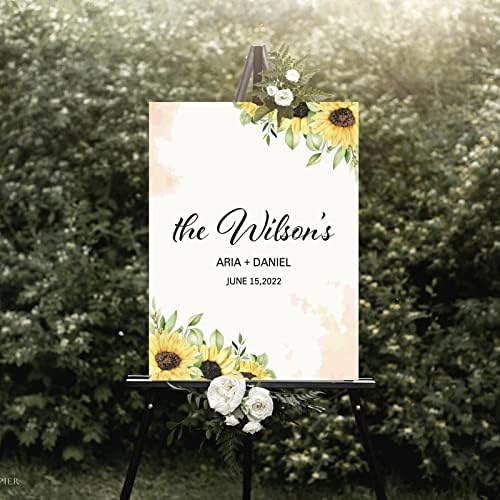 Alioyoit Watercolor Floral Wedding Welcome Sign