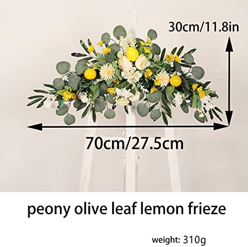 Artificial Lemon Flower Swag 275 Inch Decorative Wreath