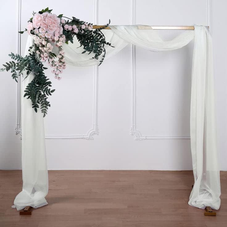Efavormart 18 Ft Ivory Sheer Organza Curtain Panels