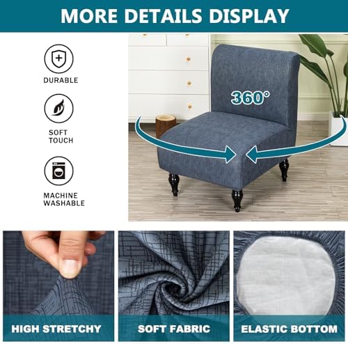KRFOONN Armless Chair Slipcover with Elastic Bottom