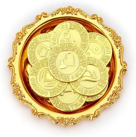 TINGKU Gold Spanish Wedding Coins Set with Tray