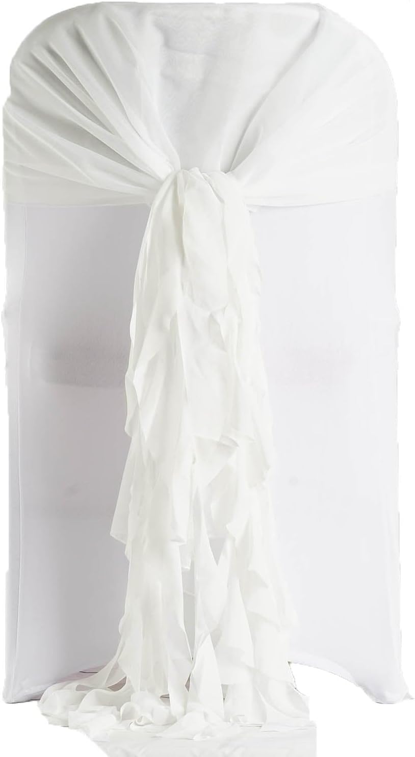 Premium Wedding Chiffon Chair Sashes Set Ivory