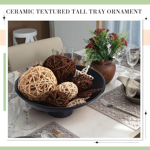 Exquisite Black Ceramic Decorative Bowl 135x11 Inch