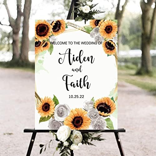 Alioyoit Personalized Wedding Welcome Sign 12x16 Inch
