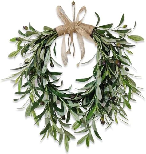 22 Inch Heart Shaped Artificial Olive Wreath