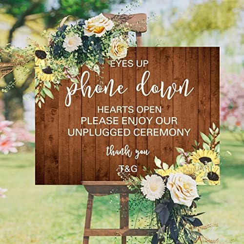 Custom Wooden Wedding Welcome Sign with Sunflower Design