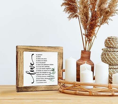 Gkwa Bible Verse Corinthians 134-8 Wooden Box Sign