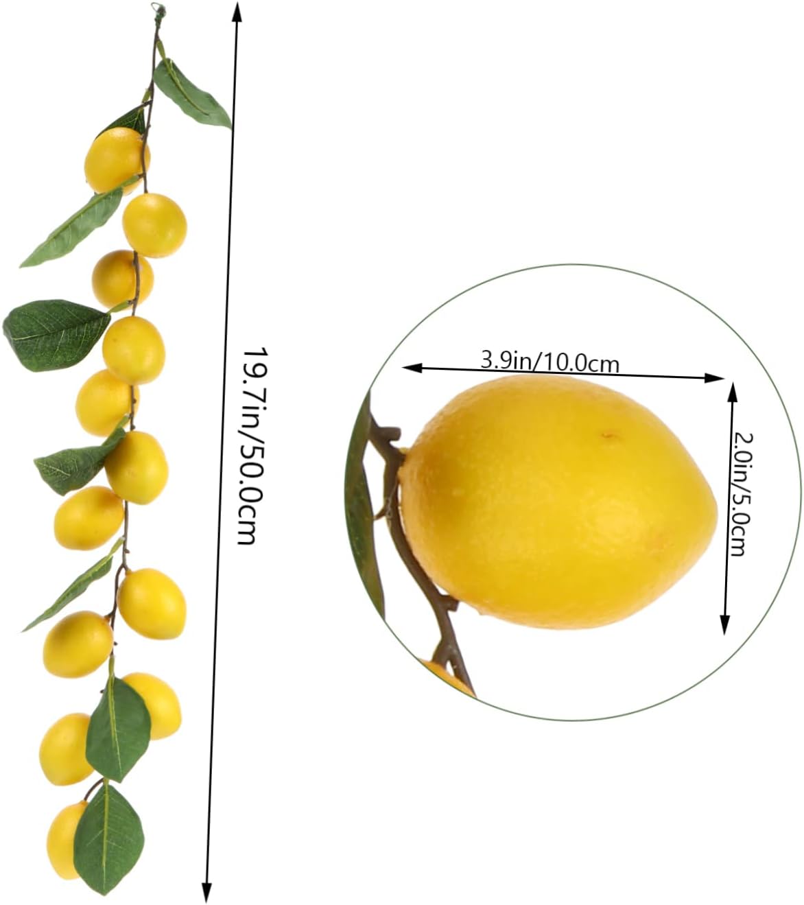 VOSAREA 1pc Lifelike Lemon Rattan Hanging Wall Art
