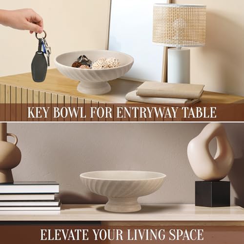 Deobath Large Resin Pedestal Decorative Bowl