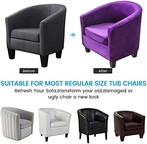 MIFXIN 2 Piece Velvet Tub Chair Covers Set