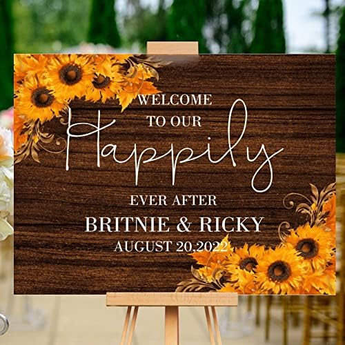 Customizable Wooden Wedding Welcome Sign 12x16 Inch