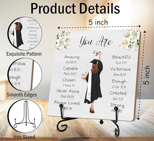Graduation Wood Sign With Iron Stand Christian Decorations