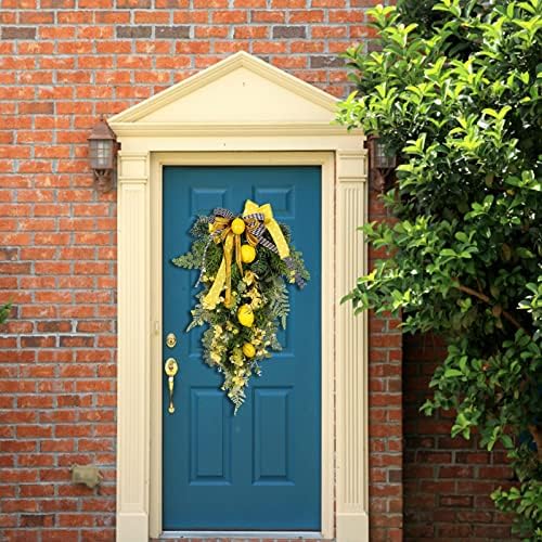 275 Inch Artificial Lemon Teardrop Wall Wreath