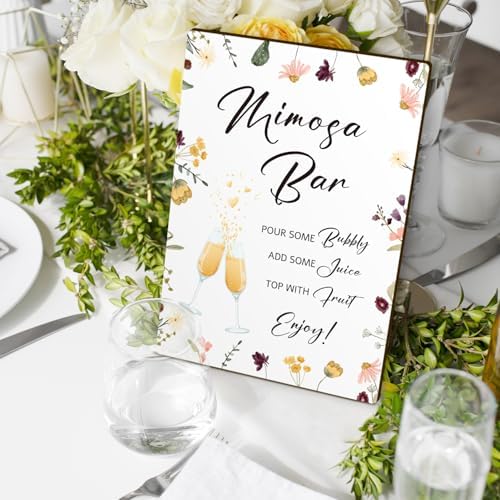 8x11 Inch Mimosa Bar Wooden Sign with Stand