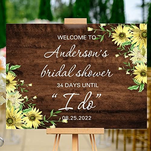 Alioyoit Wedding Welcome Sign Brown Wood Custom