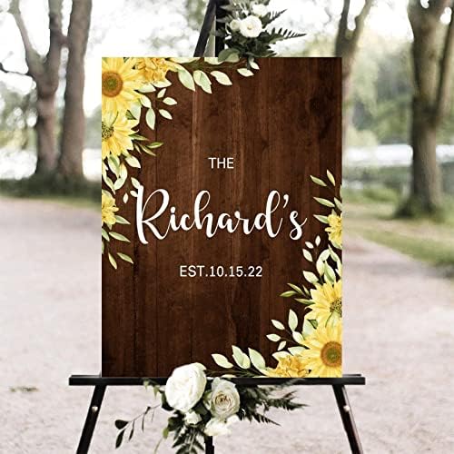 Alioyoit 12x16 Inch Rustic Wood Wedding Welcome Sign