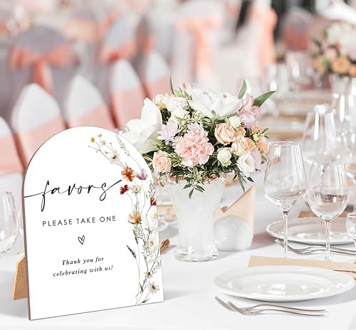 Wildflower Wedding Favor Sign with Stand