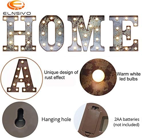 LED Marquee Letter with Rust Metal Effect